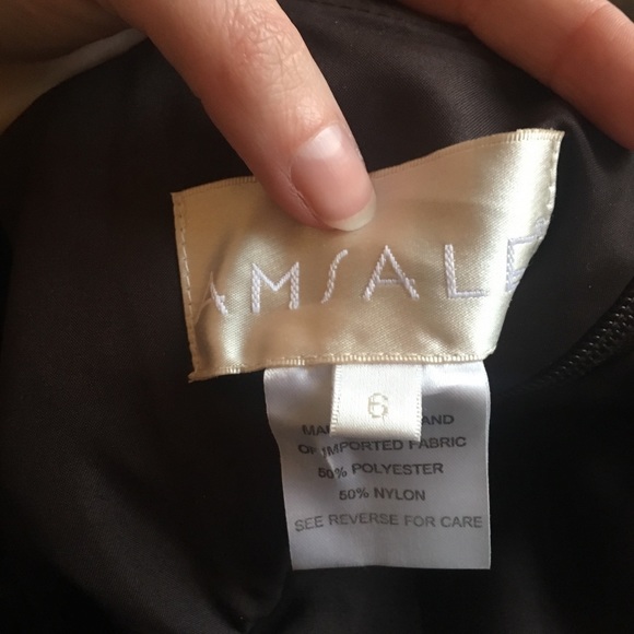 Amsale Mermaid Metallic Brown Strapless Ball Gown - Picture 8 of 8